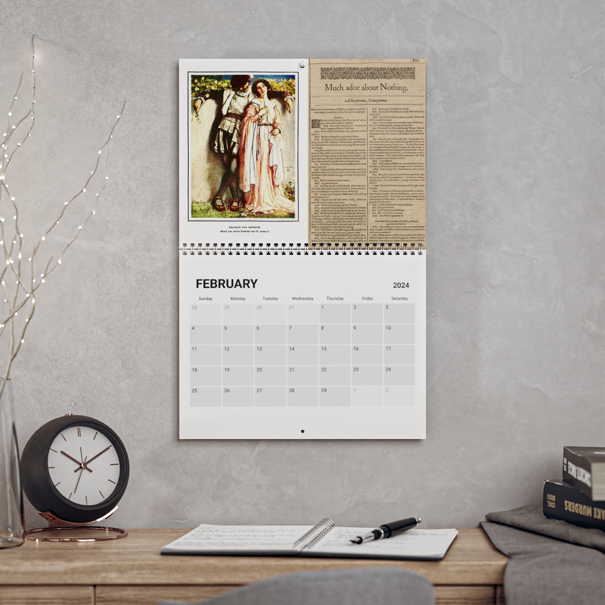 William Shakespeare's Works Calendar 2024, Vintage Calendar 2024 sold