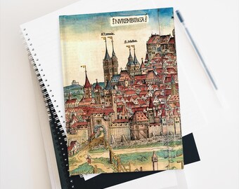 Blank Journal "The Nuremberg Chronicles" - Vintage, Illustration. Gift, Writer, Author, Notebook, German, History, Myth, Bible, Art