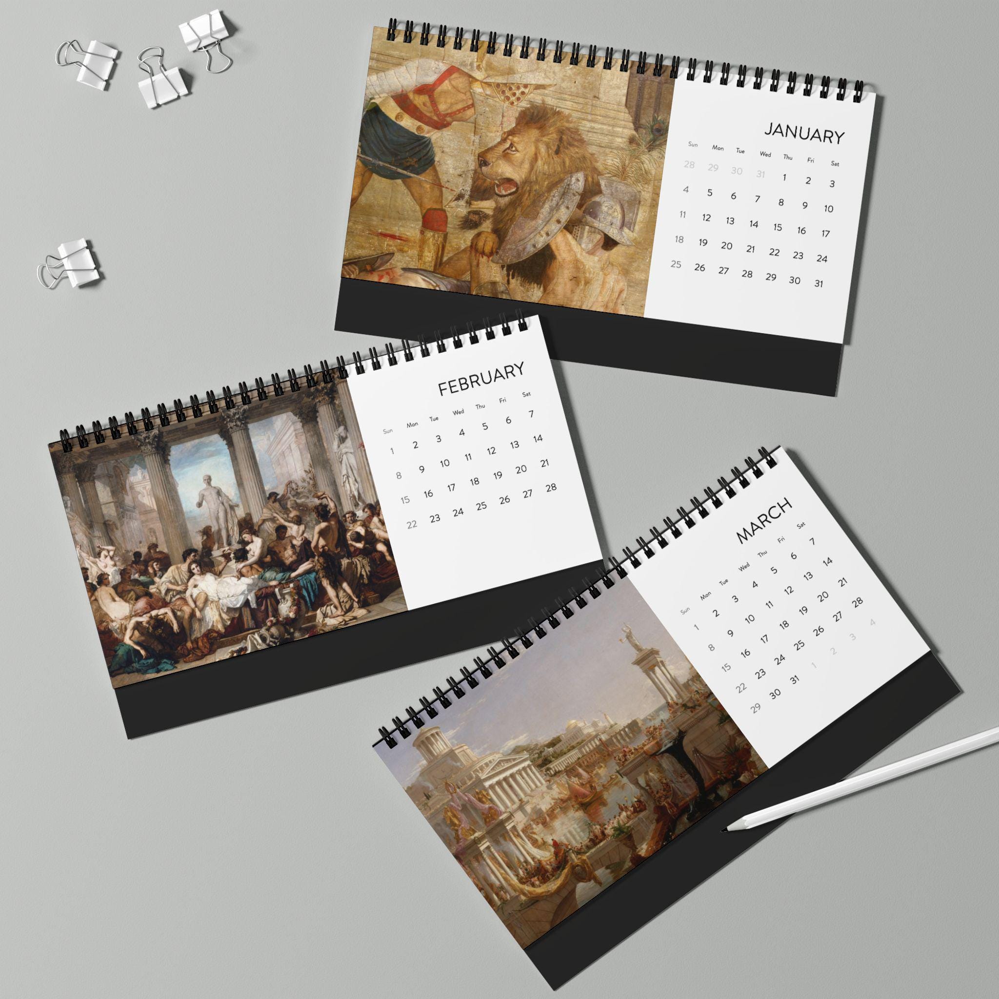 Ancient Rome 2026 Monthly Desktop Calendar - History, Empire, Student ...