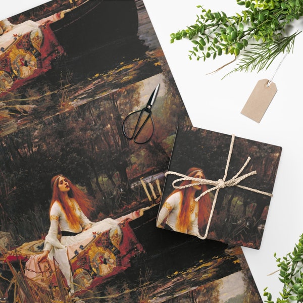 The Lady of Shalott Wrapping Paper Arthurian/Camelot/Holiday/Romance/Gift/Vintage/Medieval/Knight/Princess/Literary/Poem