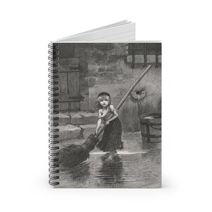 Cosette Sweeping in Les Misérables Spiral Notebook - Ruled Line Literary/Vintage/Illustration/Writer/Author/Student/School/Musical