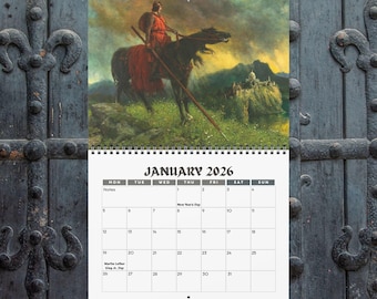 Knights of Olde 2026 Monthly Wall Calendar - Medieval, Arthurian, Vintage, Painting, Camelot, Horse, Gift, Student, Myth, Legend, Art
