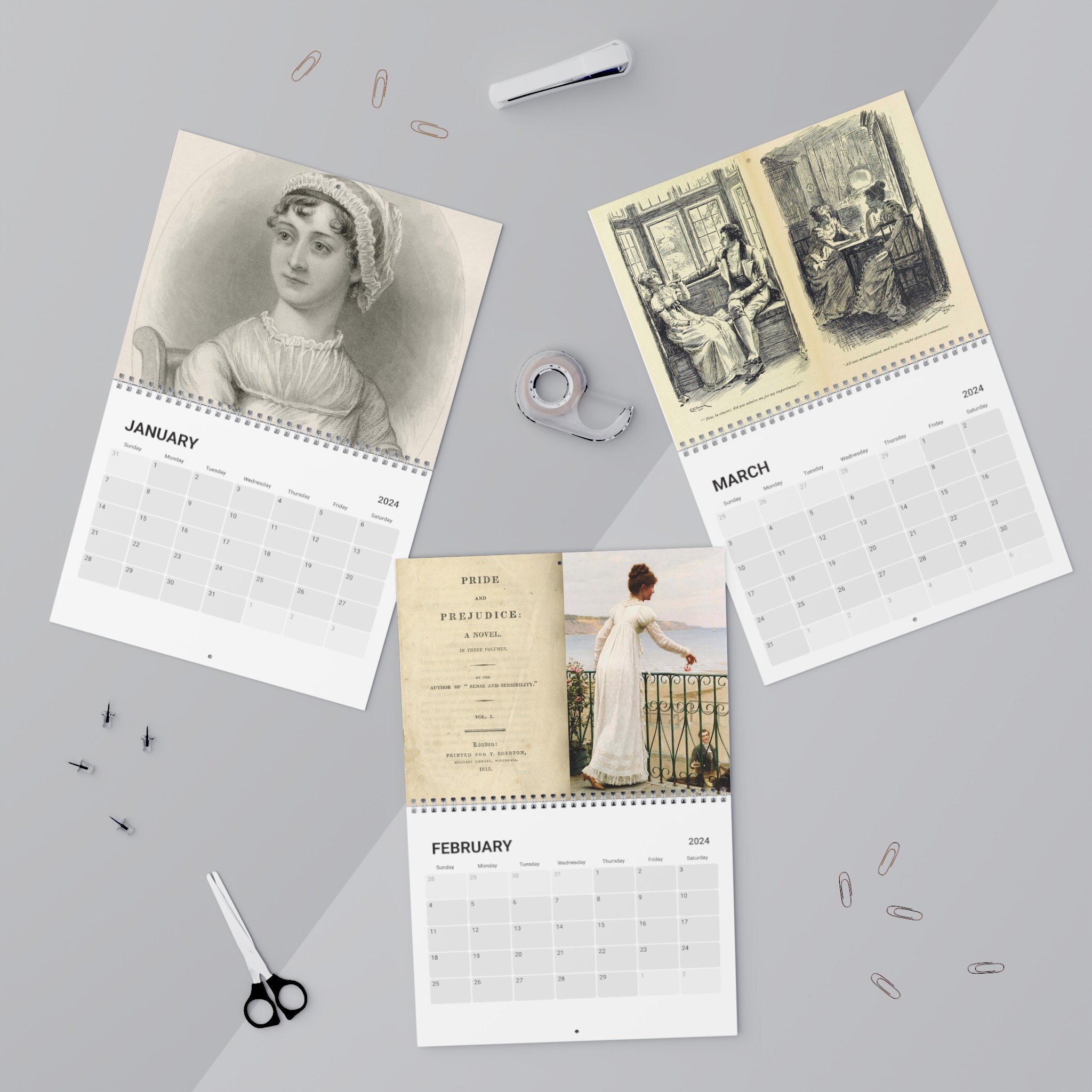 Works of Jane Austen Calendar (2024), Jane Austen 2024 Calendar sold by