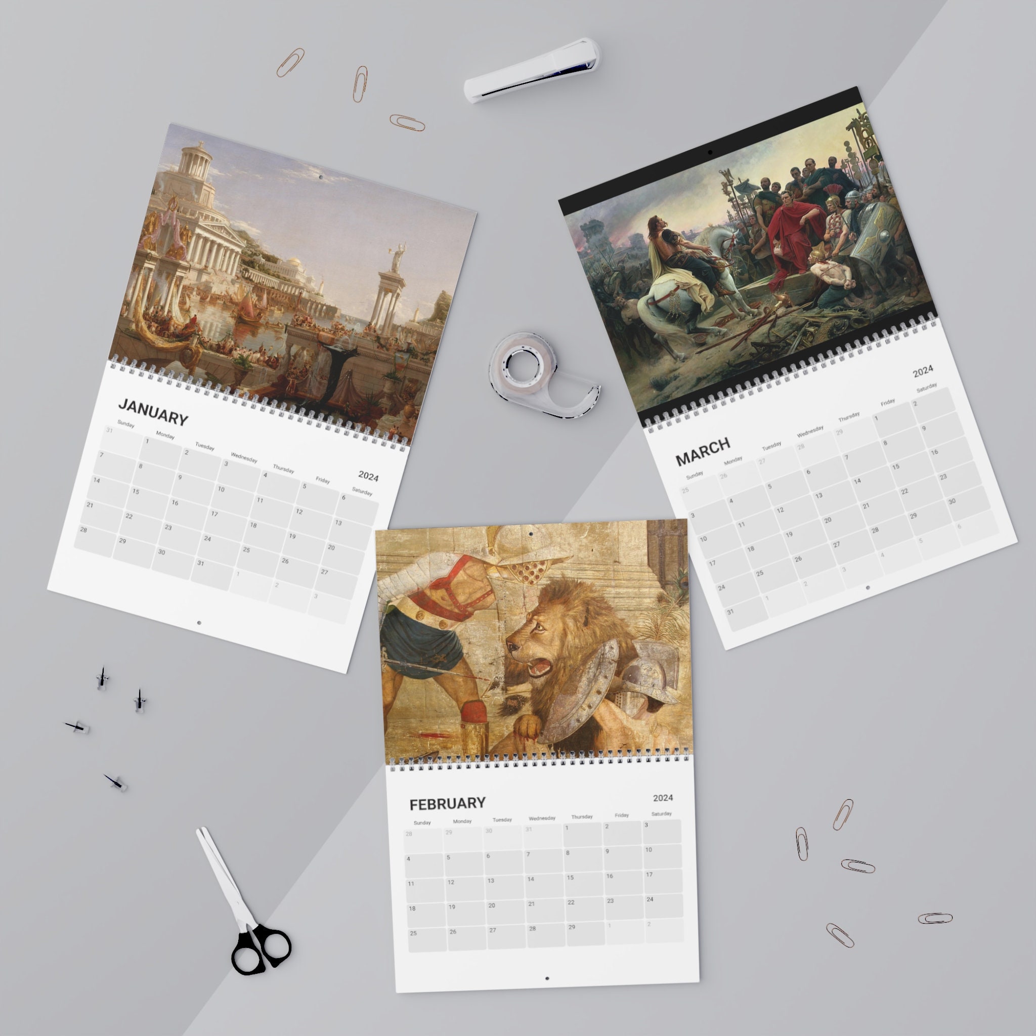 Ancient Rome Calendar 2024 History/vintage/art/painting/caesar/legend Ancient Rome Calendar 2024 History/vintage/art/painting/caesar/legend