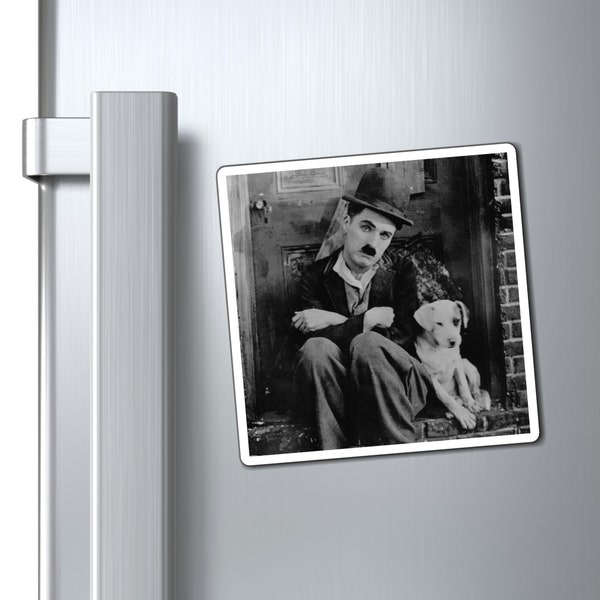Charlie Chaplin's "A Dog's Life" Magnets Vintage/Film/Gift/Movie/Silent Era/Hollywood/The Tramp/Writer/Author/Screenwriter/Cinema/Photo