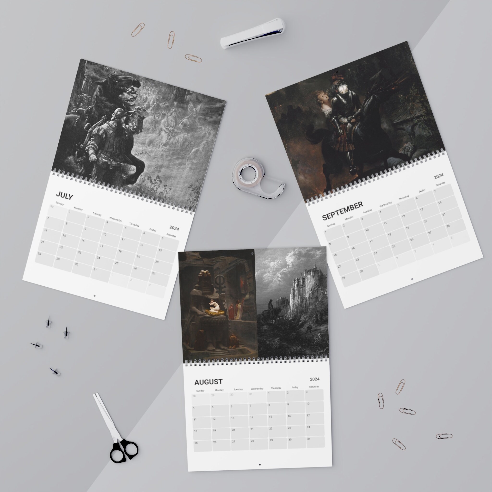 Haunted Literary Places Calendar 2024, Vintage Calendar 2024 sold by