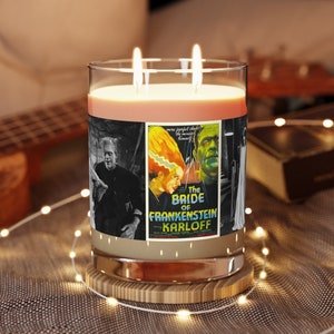 Bride of Frankenstein Scented Apothecary Candle - Full Glass, 11oz Horror/Movie/Karloff/Vintage/Classic/Hollywood/Gift/Romance