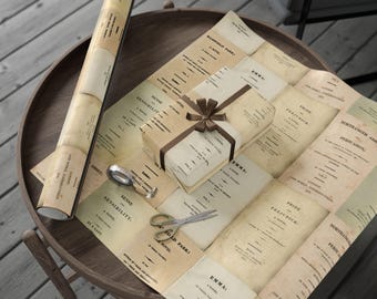 Jane Austen Novel First Edition Title Pages Wrapping Paper Author/Writer/Literary/Regency/Classic/Book/Gift Wrap/Eco-Friendly/Vintage