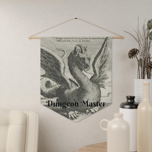 Dungeon Master Dragon Pennant Fantasy/History/RPG Banner/Gamers/Gift/Medieval/Adventure/Monster/Dice/Tabletop/Character