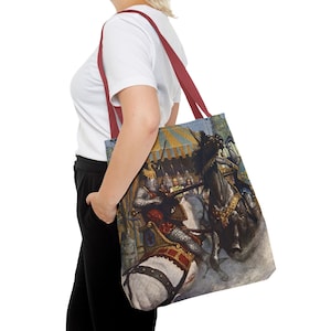 Jousting Knights from The Boy&#39;s King Arthur Tote Bag Arthurian/Medieval/Camelot/History/Myth/Legend/Illustration/Art/Vintage/Gift/Literary