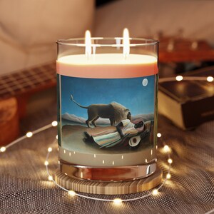 Henri Rousseau &quot;Wild Side&quot; Scented Apothecary Candle - Full Glass, 11oz Post Impressionist/Primitive/Classic/Vintage/Animal/Romance