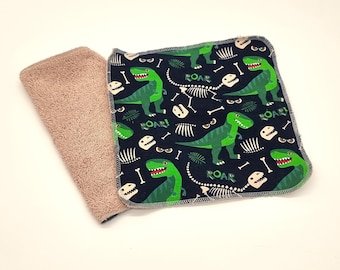 Waschlappen 23x23cm für Babys und Kinder mit Namen " Dinosaurier" Babywaschlappen, Baby, Kind, Baden, Duschen, Dusche, Geschenk, Hygiene