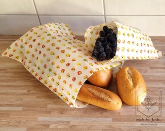 Bijenwaszakjes "Little Apples" - Snackzakje, lunchzakje, broodzakje, starterspakket voor eten, handgemaakt, biologische bijenwas, voedselverpakking, zero waste