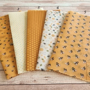 Organic beeswax wraps 30 x 30 cm &quot;Bee&quot; beeswax wrap, food starter pack, handmade, organic beeswax, food wrap, zero waste