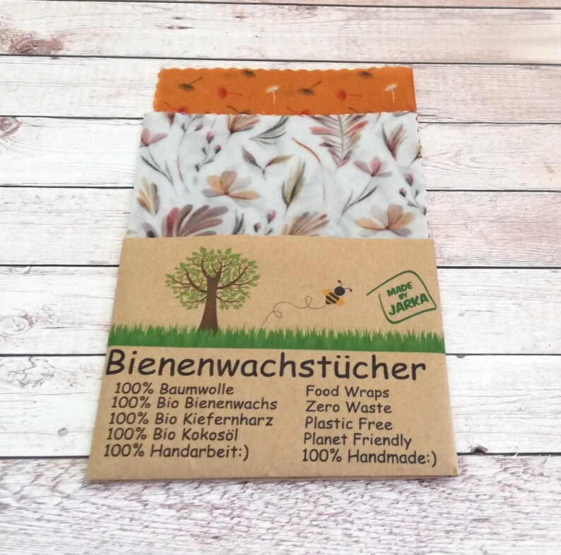 Cambani Bienenwachstücher 5er Pack - 40x30cm Handgemacht In Europa Ökologische Alternative