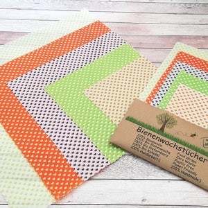Organic beeswax cloths set of 5 &quot;Hearts&quot;, beeswax cloth, food starter pack, handmade, organic beeswax, food wrap, zero waste