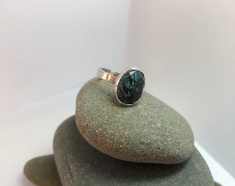 Turquoise and sterling silver statement ring