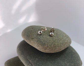 Recycled sterling silver stud earrings