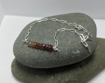 Tundra sapphire gradient bead bracelet | Autumn toned drawn cable bracelet