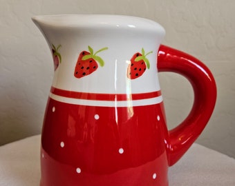 Strawberry Drink Pitcher by Terramoto Ceramics