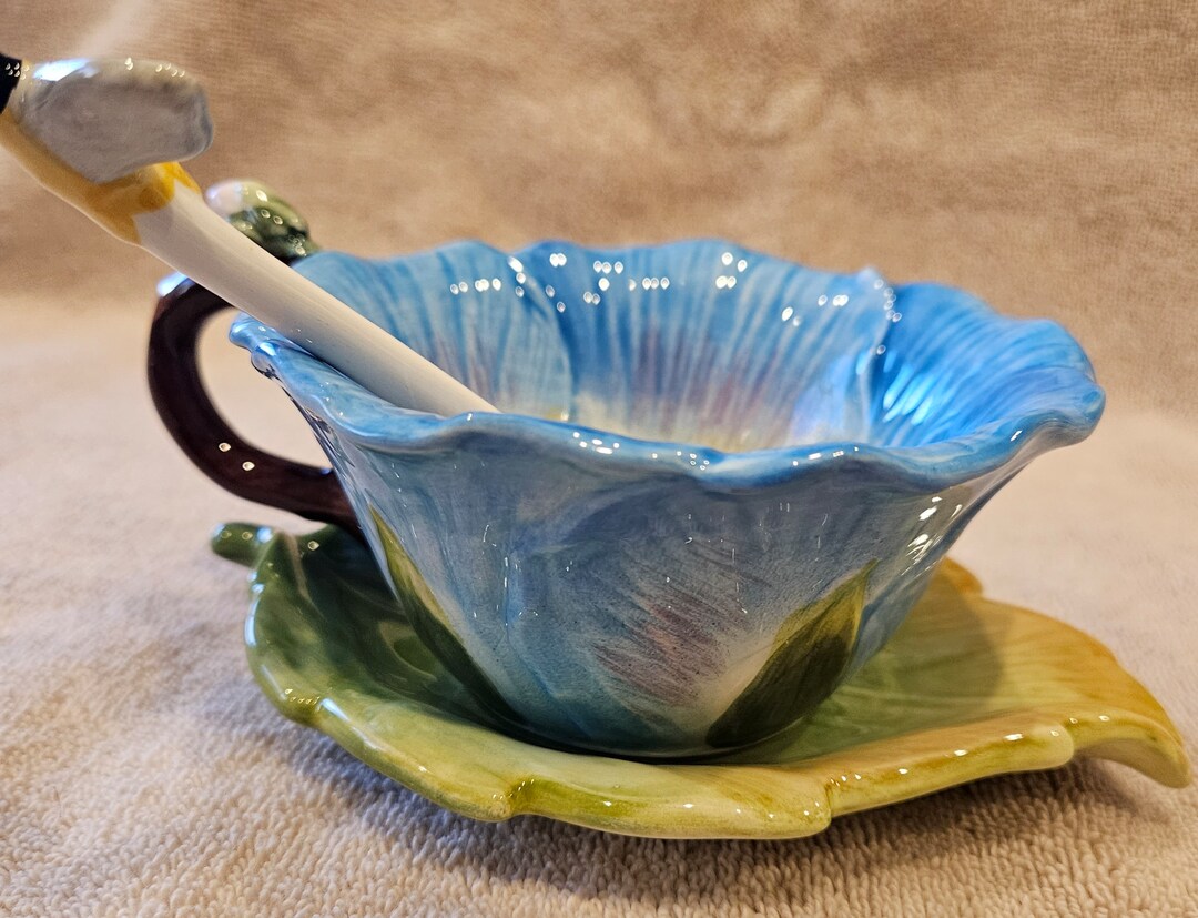 Corner Ruby Teacup Garden Collection Blue. Etsy