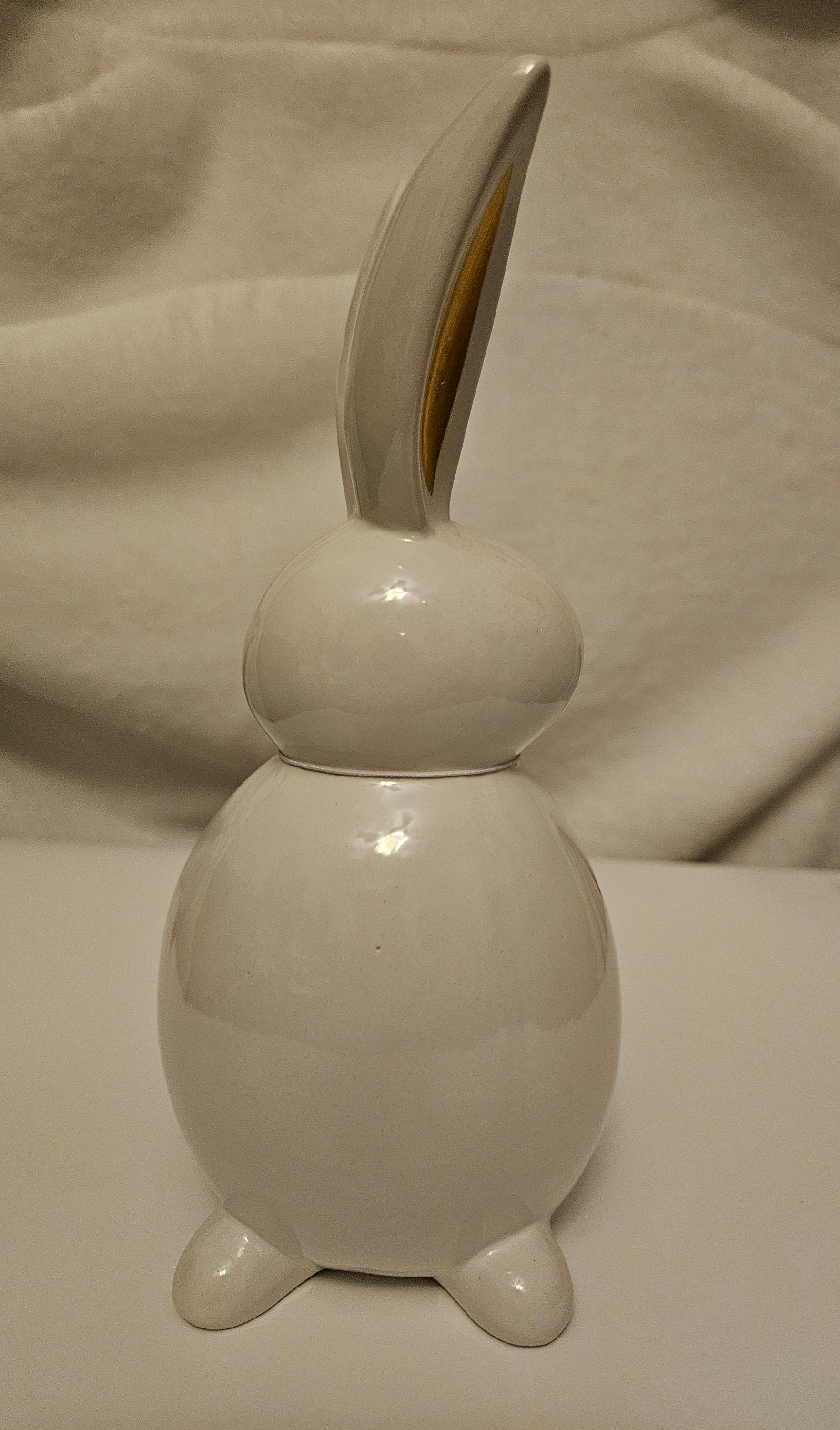 Easter Bella Lux Large Easter Bunny Rabbit. All White With Gold Colored ...