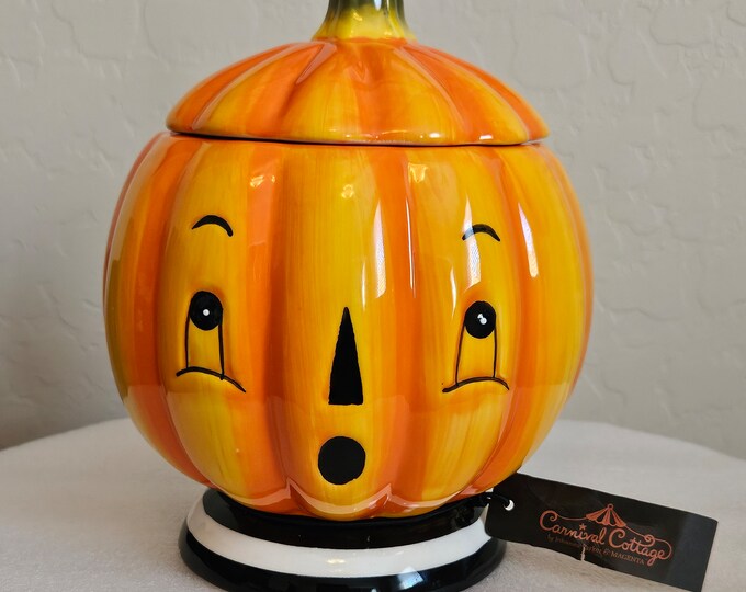Halloween JOHANNA PARKER Pumpkin Canister Jar HALLOWEEN Carnival