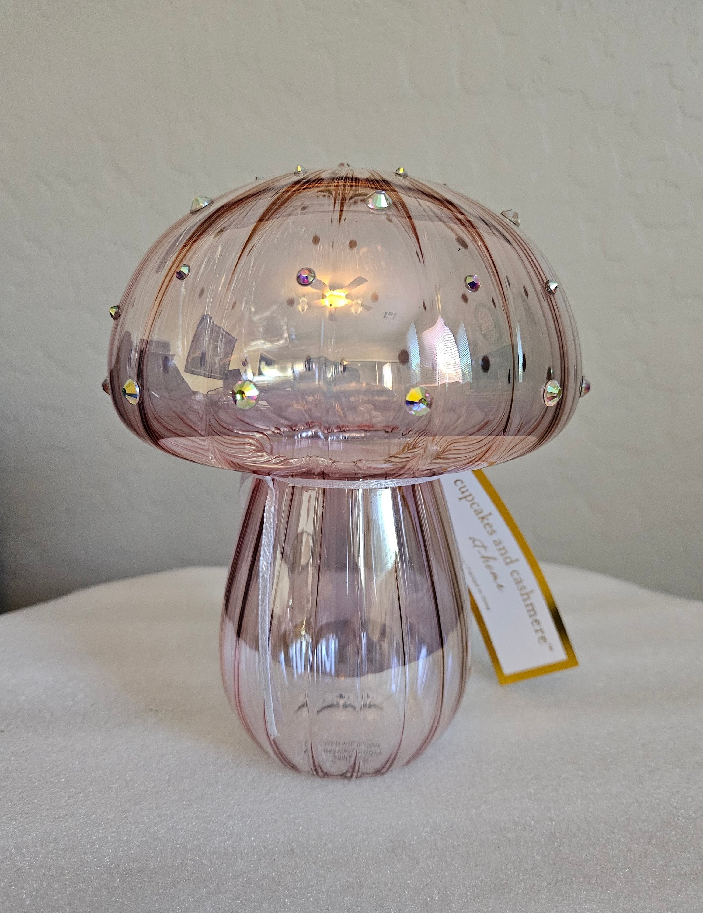 Iridescent Pink Mushroom With Rhinestones Medium to Small Sized by Cupcakes  and Cashmere - Etsy