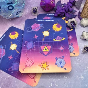 Retro Space Sticker Sheet: Synthwave Dungeons & Dragons Stickers