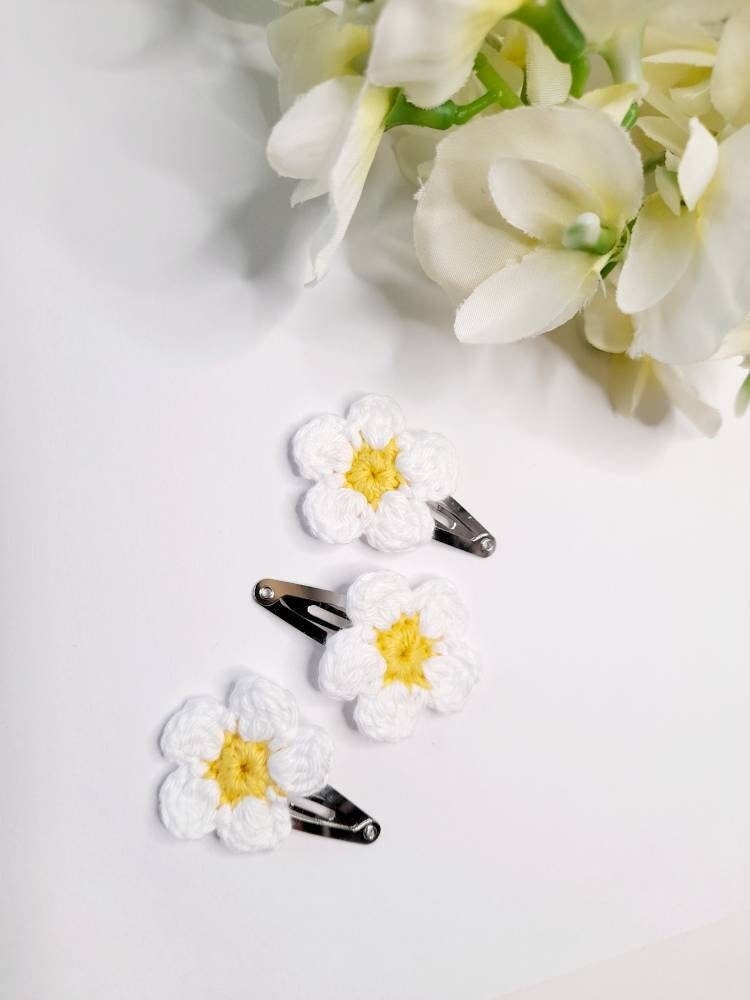 Daisy Snap Clip, Floral Fringe Clips, Toddler Hair Clip, Snappy Clips…