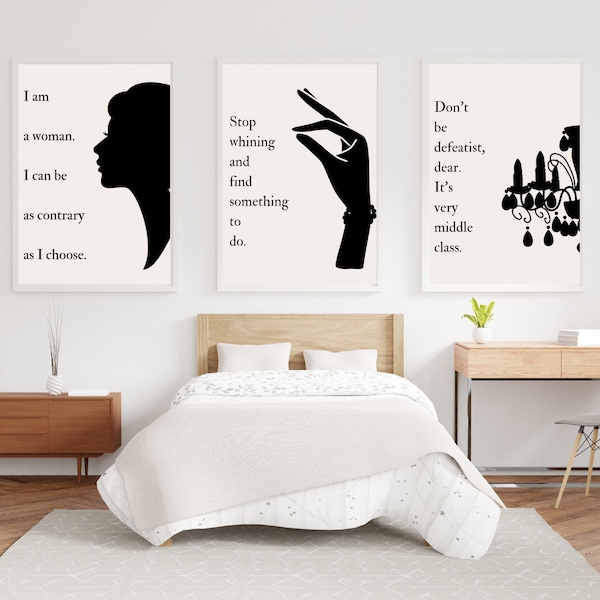 Downton Abbey Inspired Quotes | Digital Art Download | Printable At Home| Elegant Aesthetic | Set of 3 Prints