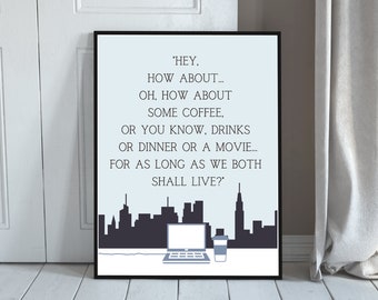 Tienes cartel de correo / Cita de la película de Nora Ephron / Arte de pared imprimible / Descarga instantánea /