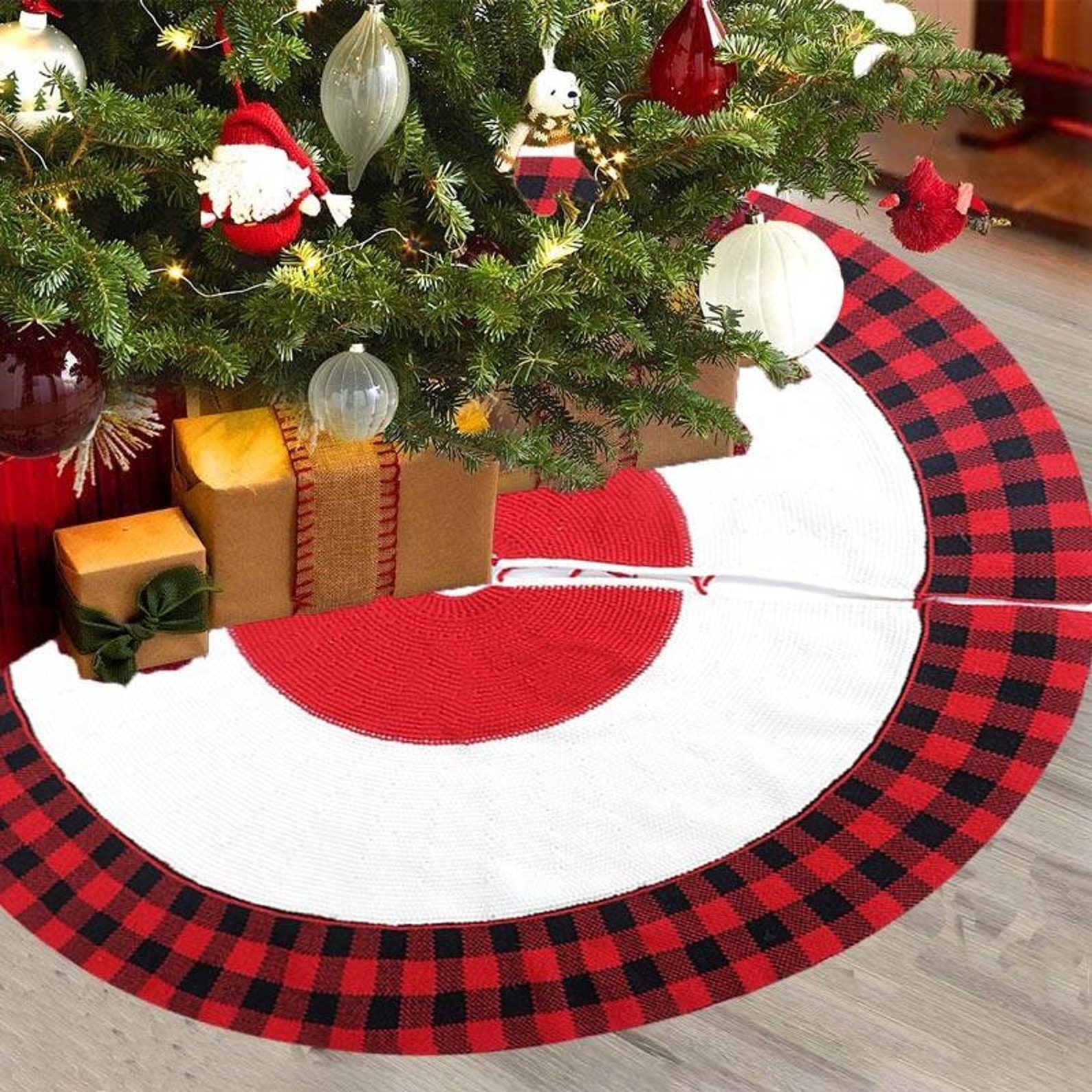 Plaid Christmas Tree Skirt 