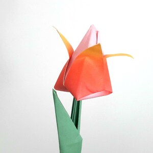 tulipano origami. Altri colori disponibili. regalo per amica, madre, matrimonio e qualsiasi altra celebrazione.