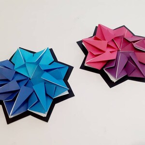 mandala di origami. ornamento, sottobicchiere, decorazione domestica e pezzo forte.