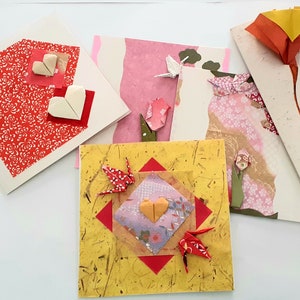 Nuevas tarjetas de felicitación de origami.