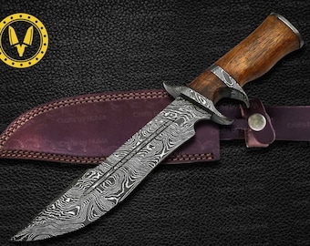 Damaszener Stahl Hochzeitsgeschenke für Trauzeugen Vorschlag, personalisierte Überlebens-Bowies mit fester Klinge, Gut Hook Camping & Jagd-Werkzeug, Camper Geschenk