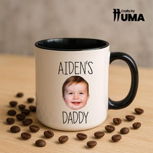 Personalised Baby Face Mug 1st Fathers Day Mug, Custom Baby Face Photo Dad Mug, Custom Kids Photo Fathers Day Mug, Photo Mug for Best Dad