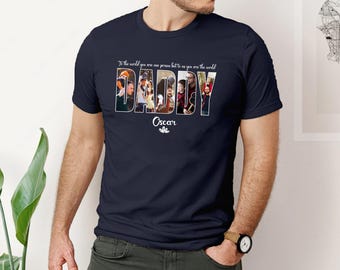Maglietta con foto DADDY, maglietta con foto stampata personalizzata per papà, regalo per la festa del papà, regalo personalizzato per il papà, maglietta con foto per la festa del papà, regali per nonno e papà