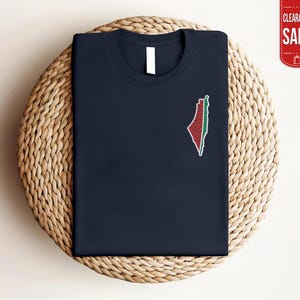 Chemise carte Palestine pastèque, T-shirt monogramme brodé Palestine, T-shirt unisexe adulte, vêtements Palestine, expédition le lendemain au Royaume-Uni