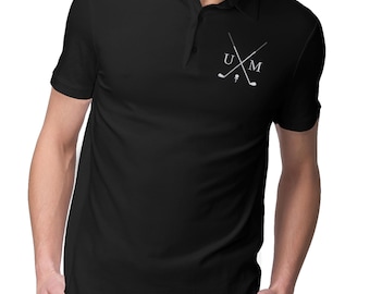 Personalisiertes besticktes Golf-Poloshirt, benutzerdefinierte Monogramm-Golf-Sport-Poloshirts, benutzerdefinierte Initialen-Golf-Slogan-T-Shirts, Geschenk für Papa, Golfergeschenke