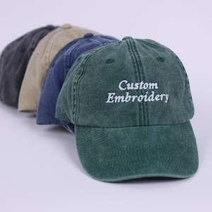 Personalised Embroidered Baseball Hat, Custom Text or Logo Monogram Cap, Adjustable Baseball Hat, Vintage Dad Cap Gift, Father’s Day Gifts