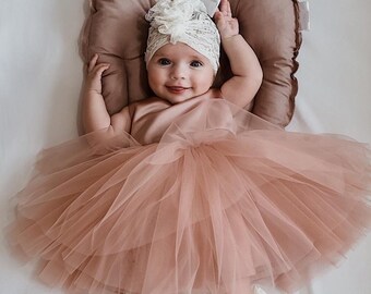 Première robe d’anniversaire pour enfants, en tulle et satin