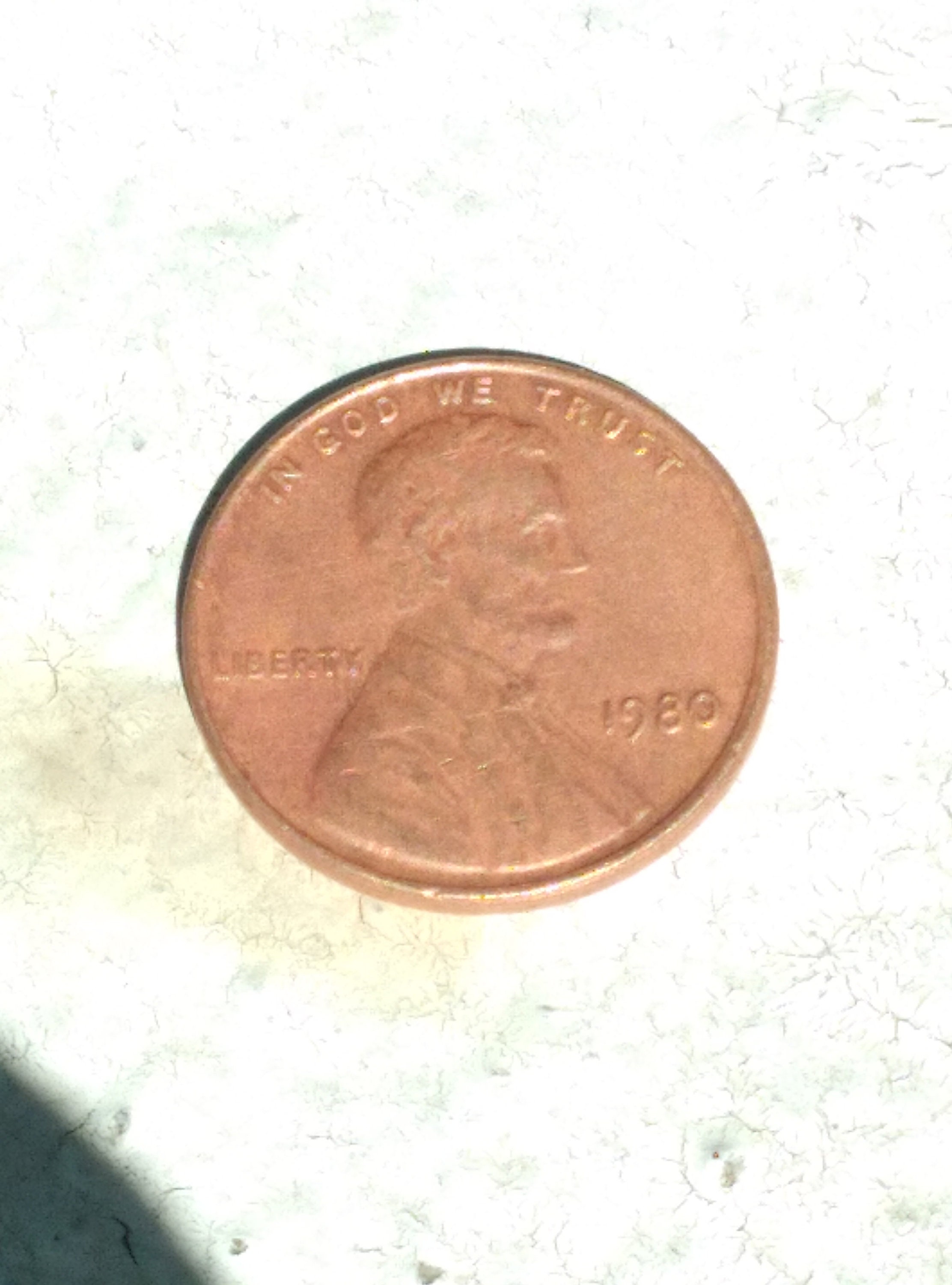 1980 Copper Penny No Mint Mark Error Line Across M Etsy