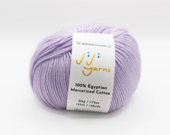 100% Egyptian Mercerized Cotton in Orchid Bloom Fingering Weight for Knitting, Crochet, Weaving