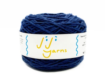 Superwash 100% Merino Yarn in Delphinium (Blue) - 4 Ply DK/Sport Weight for Knitting, Crochet, Weaving