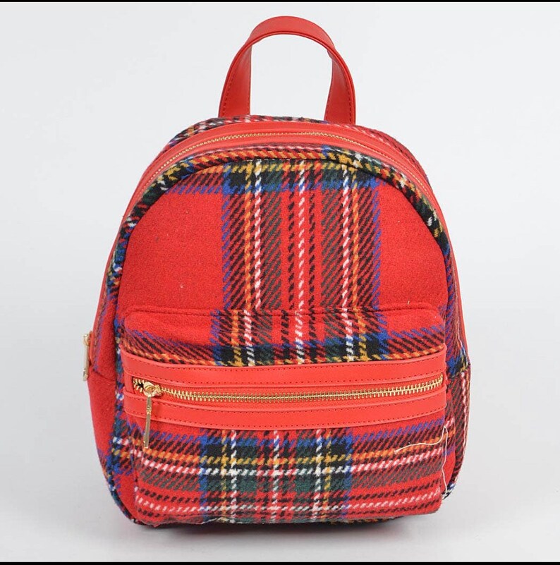 plaid mini backpack