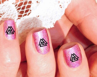 Valknut Pagan Norse Viking Odin's Knot vinyl nail decal Nail art