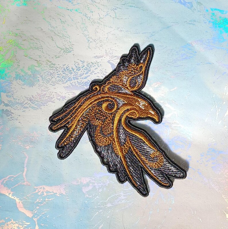 Celtic Raven Embroidered Patch | Odin's Ravens Patch | Viking Patch Sew ...