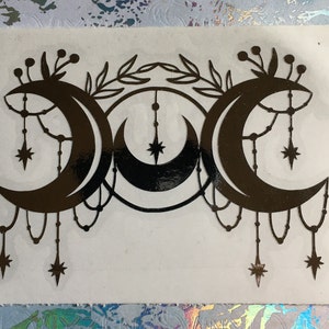 Triple Moon Symbol | Wiccan Protection | Triple Moon Goddess | Boho Celestial CAR DECAL, Pagan Wiccan New Age Art, Triple Moon  Witch Decor